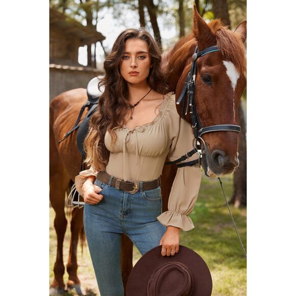 Cowgirl Belts For Women Renaissance Leather Wide Western Belt With Buckle🌺 - Picture 4 of 8